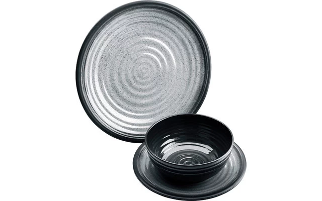 Flamefield Granite Melamin Geschirr-Set 12-tlg. Aqua 3 Flamefield Granite Melamin Geschirr-Set 12-tlg. Aqua