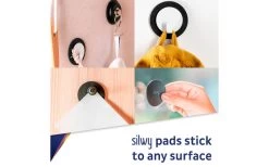 Silwy® Clever Magnethaken Inkl. Metall-Nano-Gel-Pad 5 Cm 2 Tlg. Schwarz -Campinggeschirr Verkäufe 337085 2581289