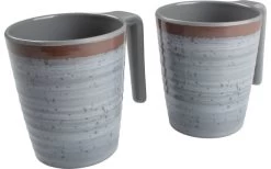 Bo-Camp Melamin Henkelbecher 400 Ml Set 4 Stück Grau / Braun -Campinggeschirr Verkäufe 385531 2833807 1