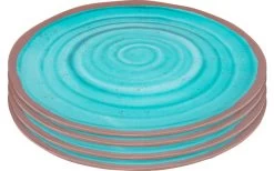 Bo-Camp Melamin Essteller 4er-Set Grau / Braun