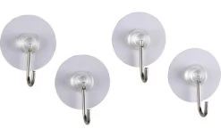 Wenko Static-Loc Nickelhaken Wandhaken Transparent 4er Set -Campinggeschirr Verkäufe 515927 3539176 1