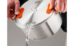 GSI Stainless Base Camper Medium Kochset 6 Teilig 2 Töpfe 2 / 3 Liter Bratpfanne 22,8 Cm -Campinggeschirr Verkäufe 578247 3950299