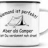 Just Camper Emaille Tasse Niemand Ist Perfekt