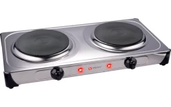 Alpina Elektrokochplatte Mit 2 Brenner 230 V Silber/schwarz