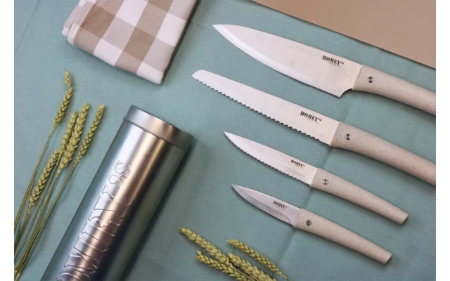 Homeys Nodigh Messer Set 4teilig Mit Geschirrtüchern Und Flexibler Schneidematte 5 Homeys Nodigh Messer Set 4teilig Mit Geschirrtüchern Und Flexibler Schneidematte – Bild 3